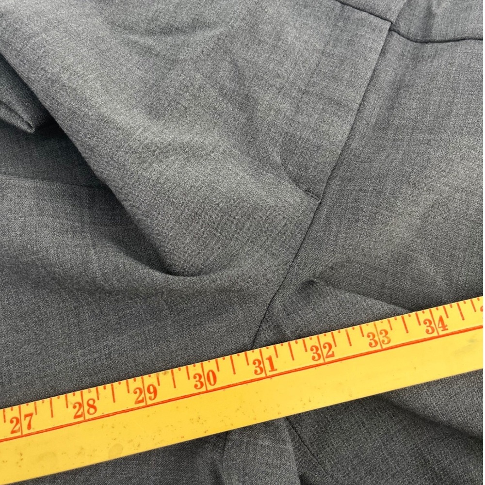 Theory Max 2 Wool Blend Charcoal Gray Dress Pant Flat Front Trousers Made in USA - Picture 5 of 8